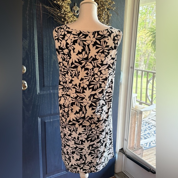Lands' End Black and White Sheath Midi Sleeveless Dress size MP (10/12) - Picture 4 of 10